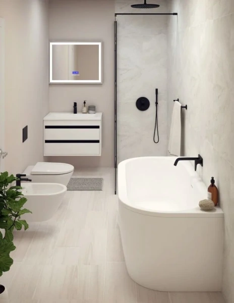 Ванна акриловая Cezares Slim 180x80 см белая SLIM WALL-180-80-60-W37-SET (детальная фотография), 180x80 см