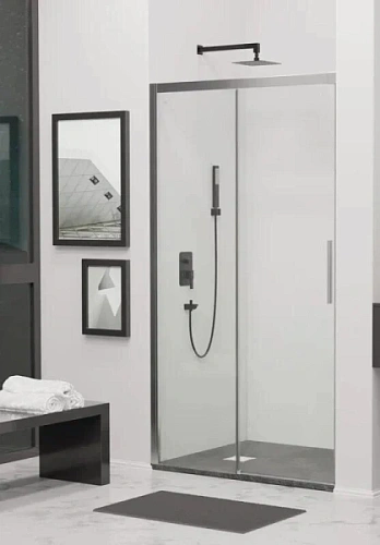 Душевая дверь в нишу RGW Leipzig Le-12 200 см стекло прозрачное, профиль хром - фото 1