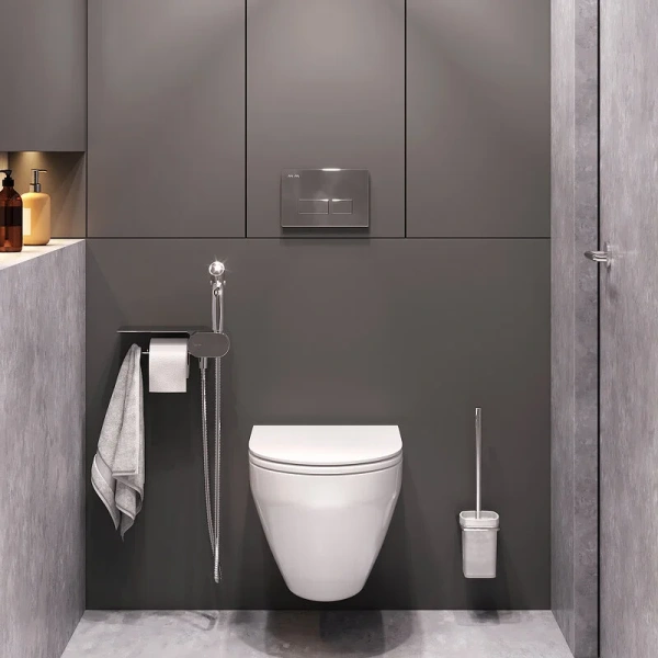 Унитаз подвесной Am.Pm Spirit 2.0 с гигиеническим душем CK70H1003W (детальная фотография), современные, hi-tech, круглые