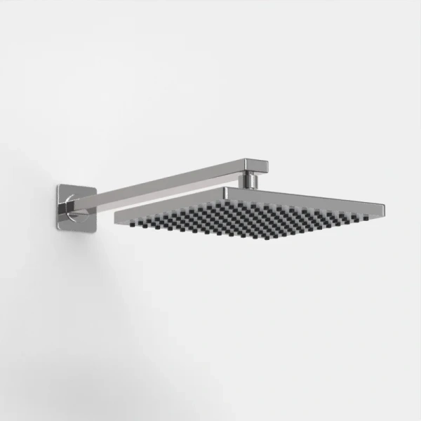 Душевой комплект BERGES Ventas 07300 с верхним душем (детальная фотография), хром, черные