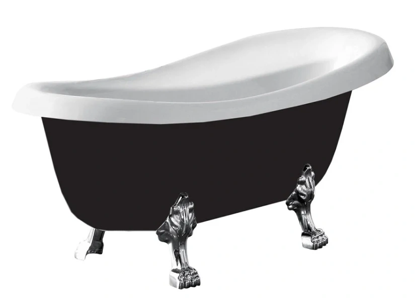 Ванна акриловая Vincea 170x75.5 см черная VBT-120B-1700-Cr (детальная фотография), акриловые