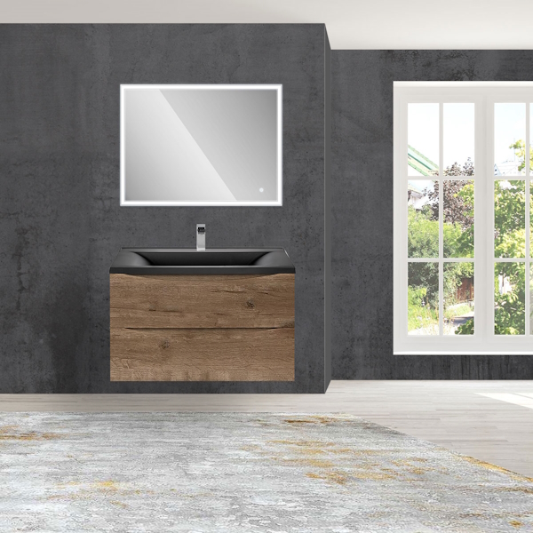 Тумба под раковину подвесная Vincea Mia 79 см V.Oak VMC-2MA800VO (детальная фотография), современная, hi-tech, лофт