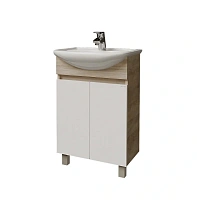 Тумба под раковину напольная Grossman Поло 51 см дуб сонома/белая