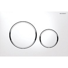 Клавиша смыва Geberit Sigma 20 белая/обод хром глянцевый