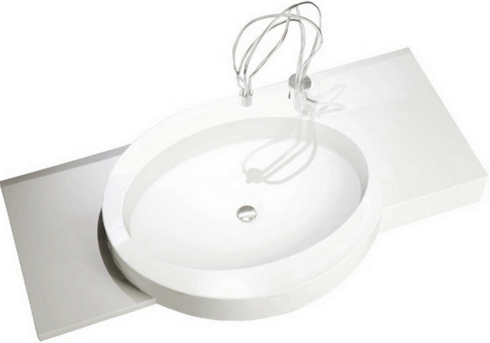 Раковина-топ, La Beaute ALLIER, белая 100см TA01 (детальная фотография)