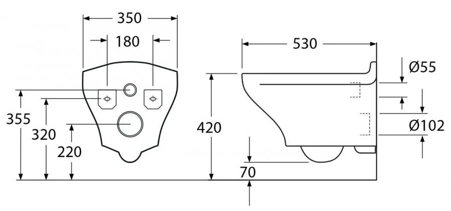 Унитаз подвесной Gustavsberg Estetic безободковый, черный глянцевый GB1183300S0030 (детальная фотография), современные, hi-tech