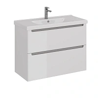 Тумба под раковину подвесная Lemark Buno 100 см белый глянец