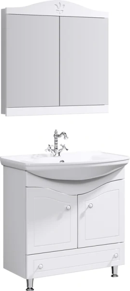 Тумба под раковину напольная Aqwella Франческа 85 см белая FR0108 (детальная фотография), 85 см