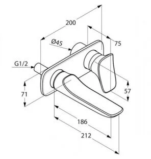 Смеситель для раковины Kludi Ambienta встраиваемый 532440575 (детальная фотография), для раковины