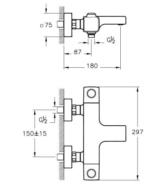 Смеситель для ванны Vitra Aquaheat A47159EXP (детальная фотография), для ванны