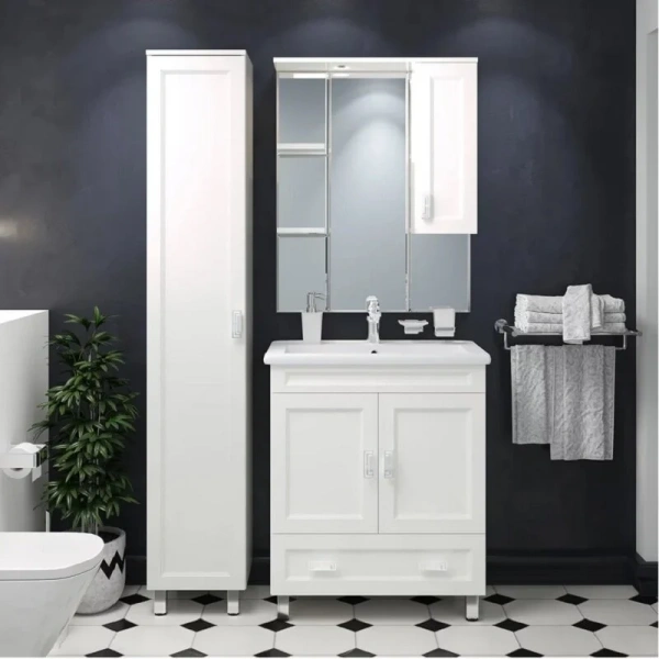 Шкаф-пенал напольный Misty Дива 35 см белый, левый П-Див05035-013ПрЛ (детальная фотография), напольные