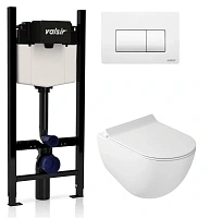 Унитаз с инсталляцией Valsir Dream с белой матовой клавишей