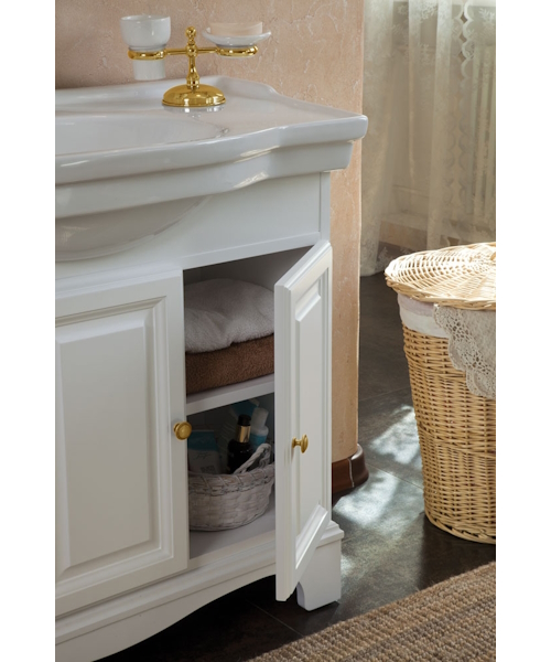 Тумба под раковину, цвет белый матовый, фурнитура золото, La Beaute Michel BMI100LBO.OR (детальная фотография) index_1