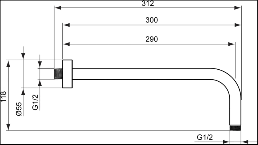 Кронштейн для верхнего душа Ideal Standard IdealRain хром B9444AA (детальная фотография), в наличии