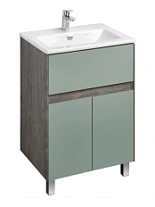 Тумба под раковину напольная Акватон Форест 60 см дуб рошелье/сумеречный голубой