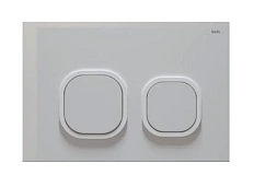 Клавиша смыва IDDIS Uniglass белая глянцевая/кольца белые матовые