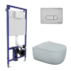 Унитаз с инсталляцией BERGES Ego сиденье микролифт