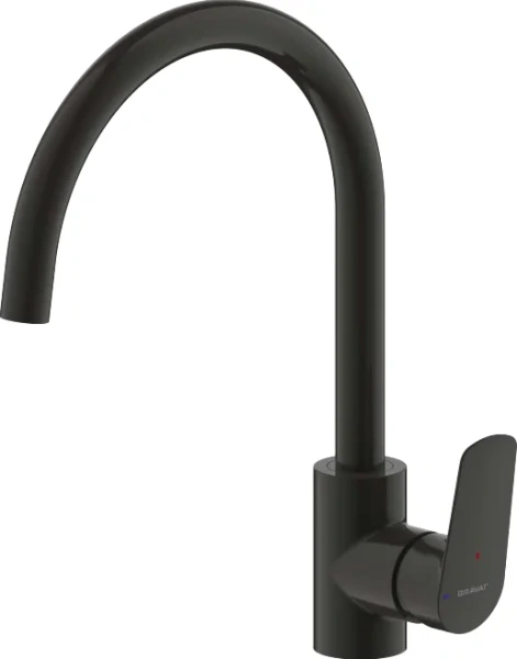 Смеситель для кухни Bravat Rhein черный матовый F7429564BW-ENG (детальная фотография)
