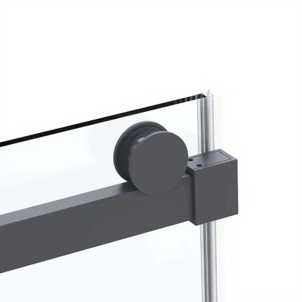 Душевая дверь в нишу Vincea Como Soft 120 см профиль вороненая сталь стекло прозрачное VDS-1CS120CLGM (детальная фотография), прозрачные