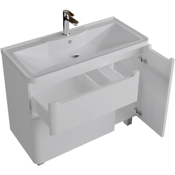 Тумба под раковину напольная Grossman Адель 99,4 см белая 1010002 (детальная фотография), нет в наличии