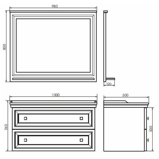 Схема (детальная фотография), подвесная, пристенная