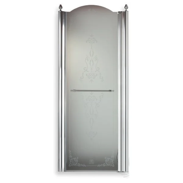 Душевая дверь в нишу Migliore Diadema 90 см профиль хром стекло прозрачное декорированное левая 22724 (детальная фотография)