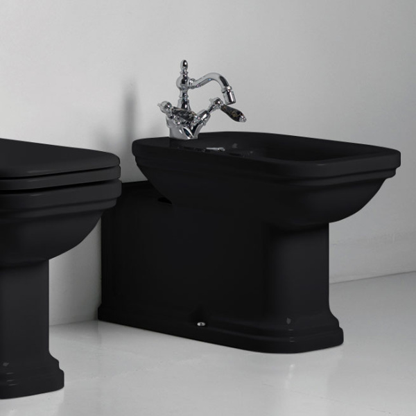 Биде напольное Kerasan Waldorf черное 4120K4 nero/cr *1 (детальная фотография), классические, ретро