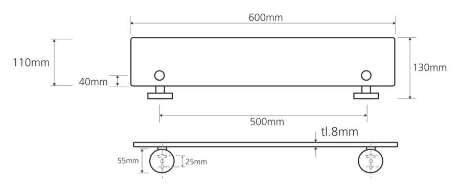 Полочка для ванной Bemeta Omega стеклянная 104202042 (детальная фотография), современные, hi-tech
