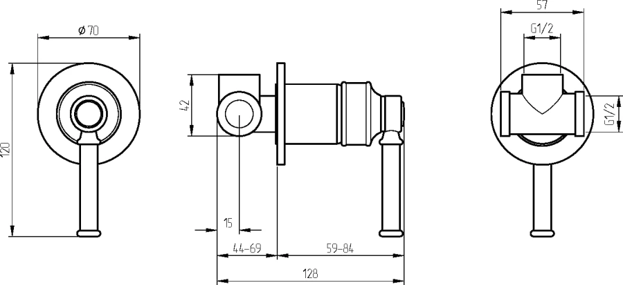 Смеситель для душа Migliore Ermitage Mini орех/бронза 30194 (детальная фотография), для душа