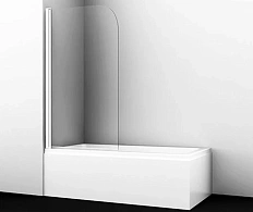 Шторка для ванны WasserKRAFT Leine 80x140 см профиль белый