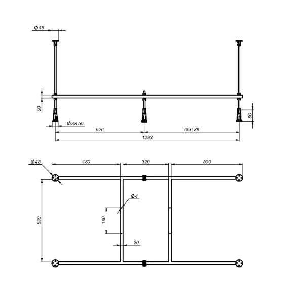 Каркас для ванны Am.Pm X-Joy 140х70 см универсальный W00A-140-070W-R (детальная фотография), по запросу
