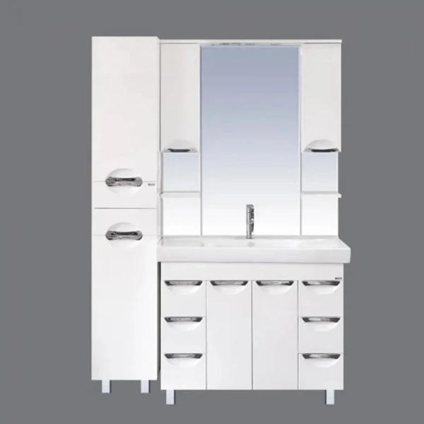 Зеркальный шкаф с подсветкой Misty София 120 см белый П-Соф02120-011Св (детальная фотография), современные, hi-tech