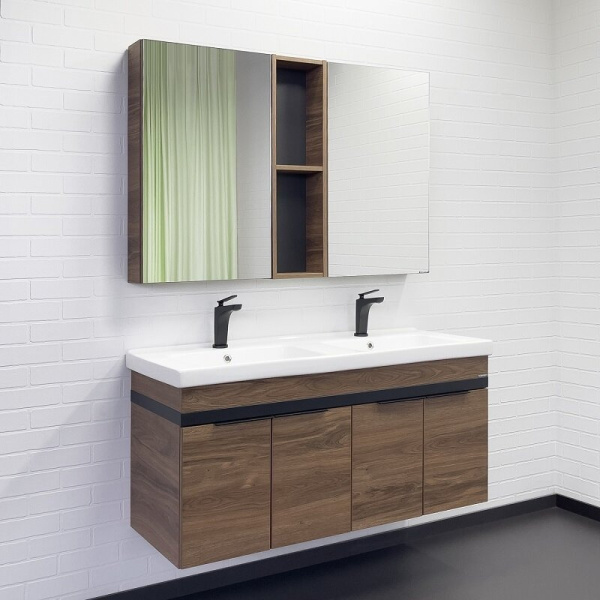 Зеркальный шкаф Comforty Дуэт 50 см дуб натуральный 00-00009923CF (детальная фотография), нет в наличии