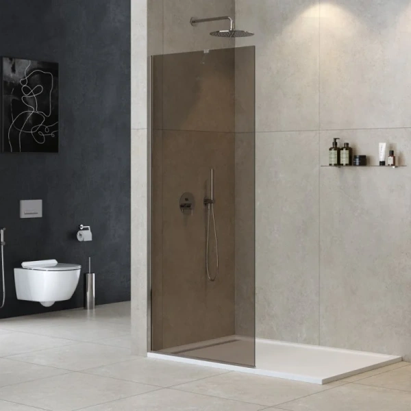 Душевая перегородка Cezares Liberta 120 см стекло бронза, профиль хром LIBERTA-L-1-TB-120-BR-Cr (детальная фотография), хром