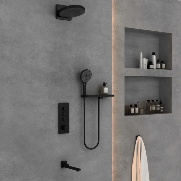 Душевой комплект Vincea черный VSFW-433TI1RMB (детальная фотография), черные