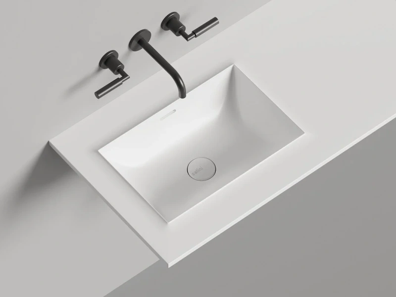 Раковина Salini Onda Edge Square 200 см белый матовый 14022061MN (детальная фотография), белые