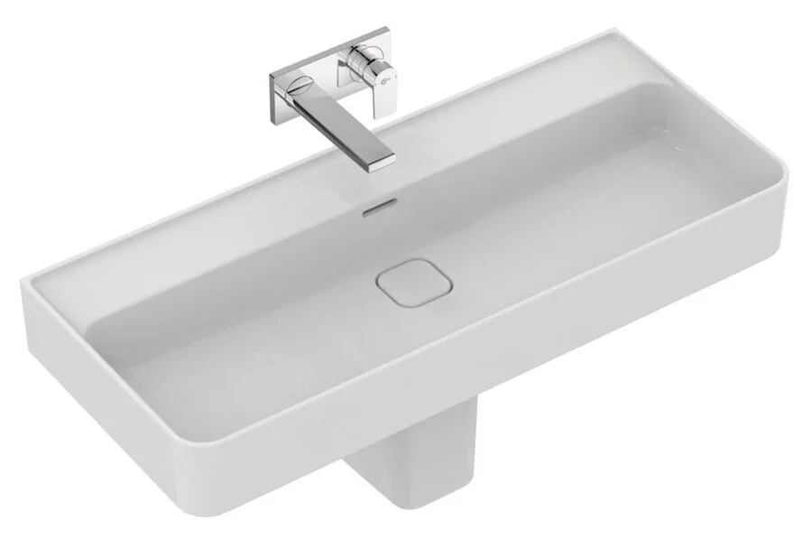 Раковина Ideal Standard Strada II 100 см без отверстия под смеситель T364001 (детальная фотография), белые