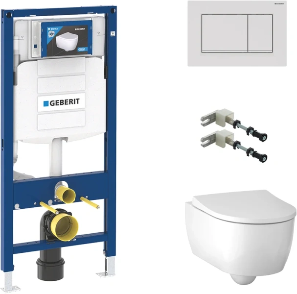 Унитаз с инсталляцией Geberit iCon сиденье микролифт 500.300.01.I (детальная фотография)