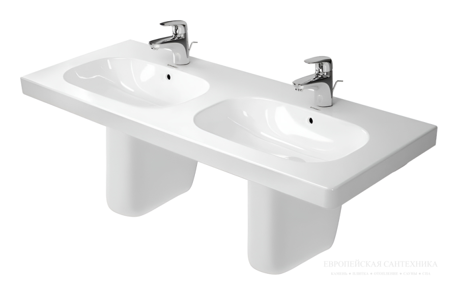 Раковина Duravit D-Code 120 см двойная 03481200002 (детальная фотография), современные, hi-tech