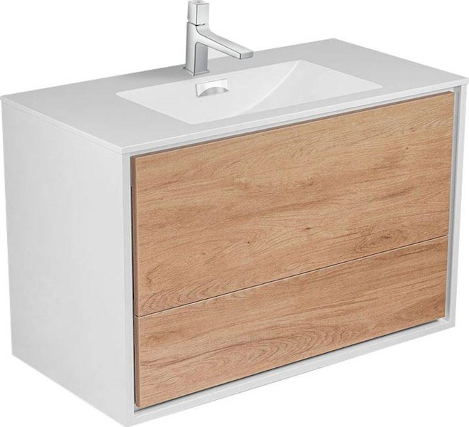 Тумба под раковину подвесная Vincea Alessia 90 см Y.Oak/L.White VMC-1S900YW (детальная фотография)