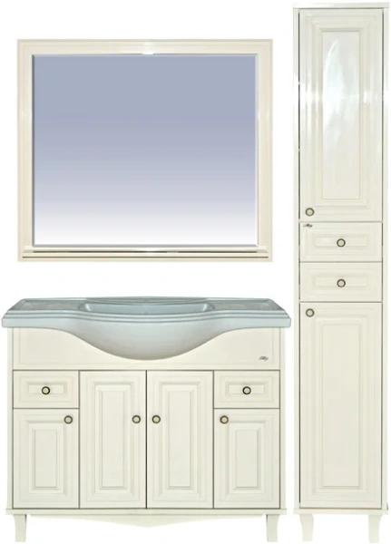 Тумба под раковину напольная Misty Шармель 105 см бежевая Л-Шрм01105-5812Я (детальная фотография), напольная, пристенная