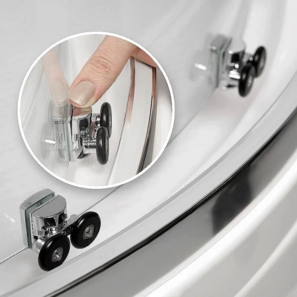 Душевой уголок WasserKRAFT Lippe 120х90 см профиль хром 45S07 (детальная фотография), со средним поддоном