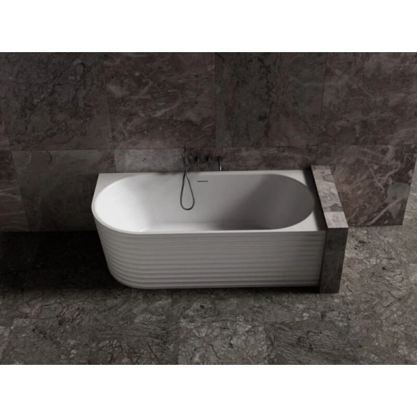 Ванна из искусственного камня Abber Stein 170x80 см правосторонняя AS9651 R (детальная фотография), угловые, приставные