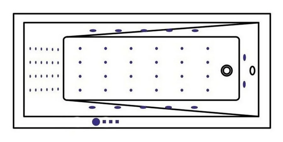 Ванна гидромассажная Whitecross Wave 160 x 80 см, NANO, золото, белый, 0101.160080.100.NANO.GL (детальная фотография), современныe, hi-tech