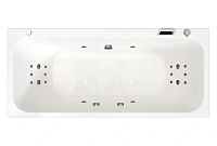 Гидромассажная ванна Радомир Прованс 1-83-2-0-0-185, 180 x 80 см, рама-подставка, фронтальный экран, слив-перелив автомат, гидромассаж Люкс хром КУ 500, белая