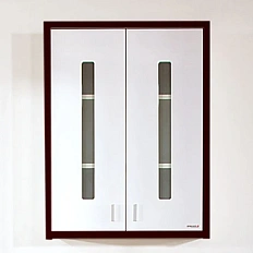 Шкаф для ванной, цвет венге/белый, Бриклаер Бали 60