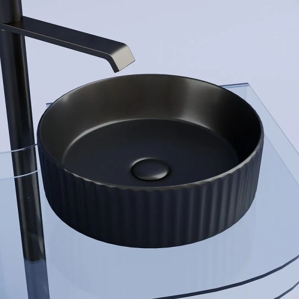 Раковина Ceramica Nova Element 36 см черная матовая CN6057MB (детальная фотография), из санфарфора