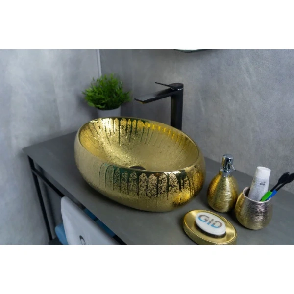 Раковина GID Lago 9030g 48 см золото 52234 (детальная фотография), 50 см