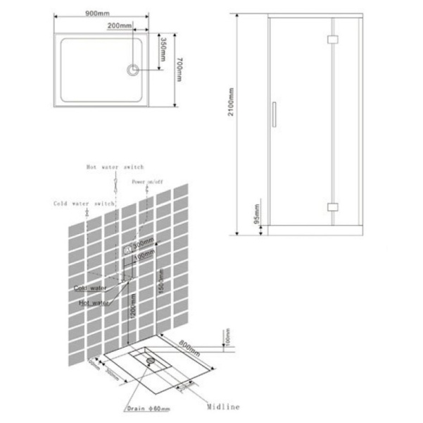 Схема (детальная фотография), c низким поддоном