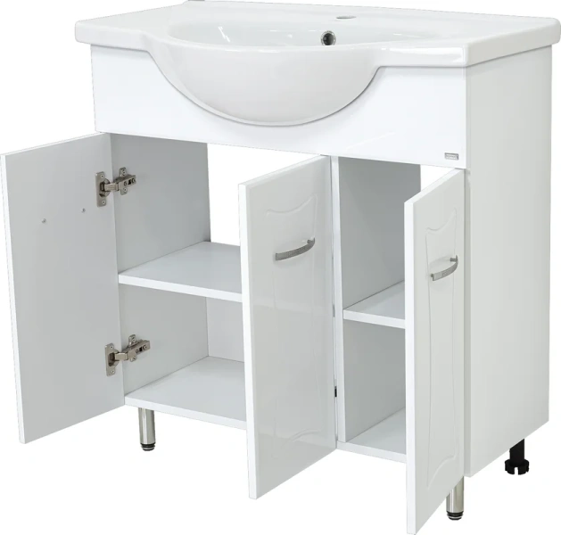 Тумба с раковиной напольная Misty Классик 80 см с дверцами (детальная фотография), по запросу, нет в наличии